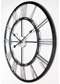 ,A 24inch White Stunning Skeleton Indoor/Garden Orologio da Parete Grande Numero Romano Open Face Metal Clock Round Iron ,A 24inch White Stunning Skeleton Indoor/Garden Orologio da Parete Grande Numero Romano Open Face Metal Clock Round Iron