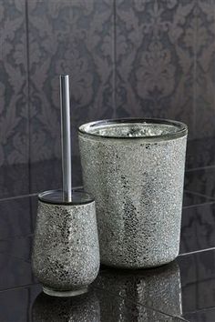 Buy Silver Crackle Glass Toilet Brush from the Next UK online shop ... Buy Silver Crackle Glass Toilet Brush from the Next UK online shop ...