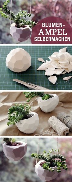 DIY Blumentöpfe mit Steinoptik selbermachen - Deko DIY Idee craft - deko garten modern DIY Blumentöpfe mit Steinoptik selbermachen - Deko DIY Idee craft - deko garten modern