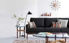 226 Best Living Room Images On Pinterest In 2018 Canapé Moderne Raleigh Sofa In Fabric Helix Side Table Nelson Spindle Clock Kaiser Idell Design Within Reachsofa