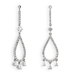 18k White Gold Diamond Earring Jackets Bridal Style Pinterest Dangle Earring Jackets For Stud Earrings Benbridge