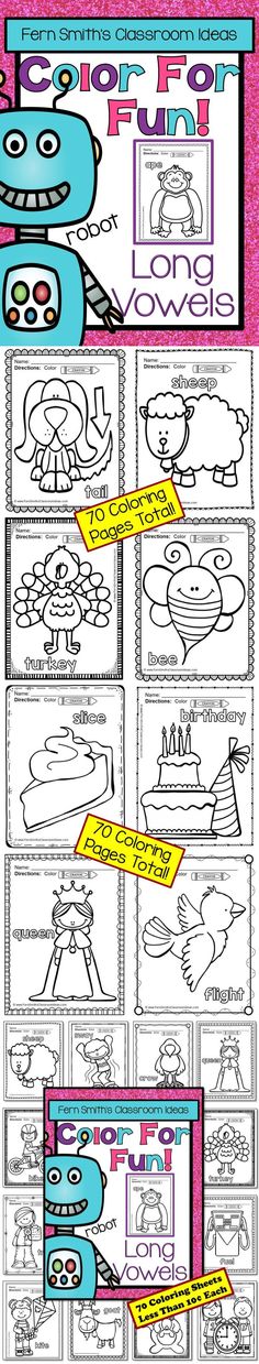 Long Vowel Fun Color For Printable Coloring Pages This Is