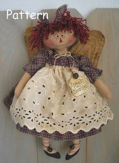 Pattern Garden 6/" cloth ornament doll Angel Forget me Knots shelf sitter craft
