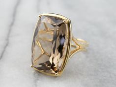 1 Piece Very Attractive Natural Smokey Topaz Full Faceted Round Shaped Hand Carved Single Gemstone Made RingSmokey Ring.