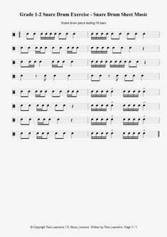 snare drum beginner sheet music snare drum sheet music learn snare drum sheet music