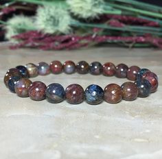 Faceted Ruby Zoisite /& Hematite Beaded Bracelet Gift Ladies Women Natural Healing His Her Bracelets UK Mixed Bead Luxury Bracelets