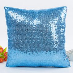 Park Lane Mermaid Sequin Throw Pillow in Gold and Silver 20in x 20in