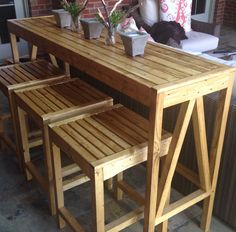 Furniture Long Narrow High Top Metal Wood Combo Outdoor Bar Table Build Your Own Diy Sutton Custom Outdoor Bar Stools With This Step By Tutorial Via