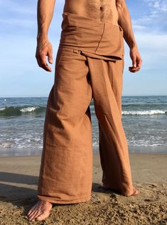 White Thai Fisherman Trouser Pant Soft Cotton Yoga Fitness Meditation Summer