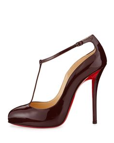 christian louboutin ditassima patent t strap red sole pump burgundy christian louboutin ditassima patent t strap red sole pump burgundy