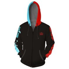 Sweatwater Womens Color Block Baggy Print Zip Up Drawstring Pullover Hooded Sweatshirts