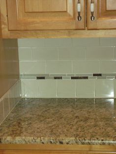 white subway tile with glass accent backsplash | our house white subway tile with glass accent backsplash | our house