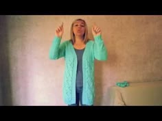 КАРДИГАН "Бирюза" с АЖУРНЫМИ РОМБАМИ. Реглан. Спицами. МК. - YouTube