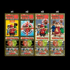 7 Personalised Alvin /& The Chipmunks Self Adhesive Fruit Shoot Wrappers