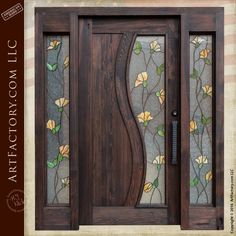 The live edge of the center stave of this walnut door lends an ... The live edge of the center stave of this walnut door lends an ...