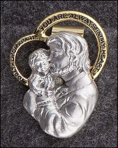 1 3//4 Inch Pewter Religious Serenity Prayer Praying Hands Auto Visor Clip Accessories