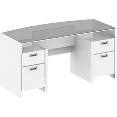 Kathy Ireland Office By Bush Furniture New York Skyline 63 In Kathy Ireland New York Skyline By Bush Furniture 63w Bowfront Double Pedestal Desk Plumeria White