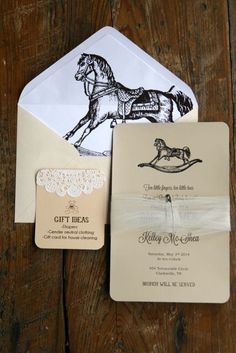 445 Best Horse Baby Shower Invitations Images In 2019 Invitation Suite Vintage Rocking Horse Baby Showerssecond