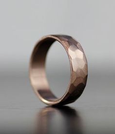 17 Wedding Bands To Your Dude S Mind Pinterest Dark Wood Mens Wedding Band Modern Ring Rose Gold Faceted Textured