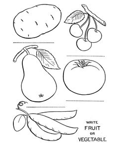 Fruits And Vegetables Name The Coloring Page
