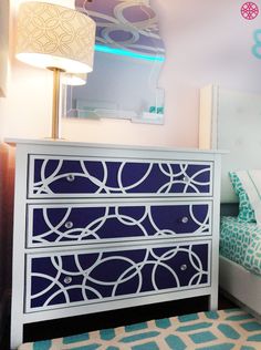 playful bubbles overlays on the ikea hemnes dresser are a fun and easy diy lamp redofurniture redobedroom - Redo Bedroom Furniture playful bubbles overlays on the ikea hemnes dresser are a fun and easy diy lamp redofurniture redobedroom - Redo Bedroom Furniture