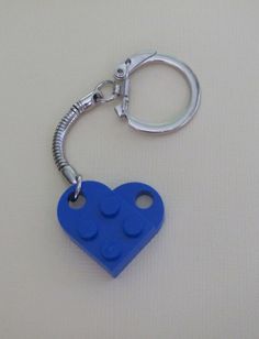 LEGO Light Bluish Grey Love Heart Keychain Keyring Present Birthday Gift NEW