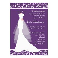 20 Best Bridal Shower Invitations Purple Images White Wedding Gown On Purple Bridal Shower Invite
