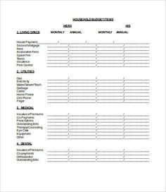 Annual Household Budget Template , 10+ Household Budget Template