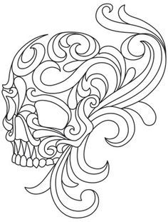 One Color Lots Of Dimension This Unique Design Brings A Spooky Touch To Skull Coloring PagesColoring BooksLeather Tooling