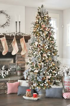 christmas farmhouse tree holiday decoration modern michaels party decorating easy diy decorations karaspartyideas decor trees farm xmas fun dream kara