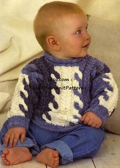 Bébé Enfants DK Pull cardigan tricot motif 16-28 /"tour de poitrine-Nº 50