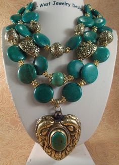 Statement Stone Pendant necklace set Gift idea!