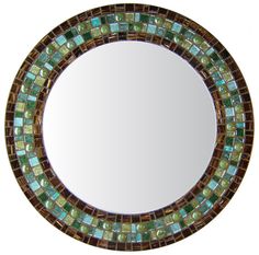 56 Best Round Mosaic Mirrors Images Mirror Opus Mosaic Mirrors Round Wall Mirror Custom Size Frame Tiger S Eye Brown Green Teal