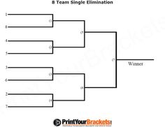 9 team seeded single elimination printable tournament bracket