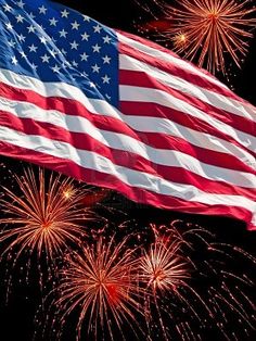 4th of july flag fireworks