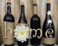 Twine Wrapped Wine Bottles Rustic Home Decor Decorated Bottle Decorations Twine Wrapped Wine Bottles Rustic Home Decor Decorated Bottle Decorations