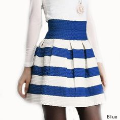 Patrón y costura nos muestra en este evento cómo realizar una falda ... faldas de moda de rayas cortas de colores - Buscar con Google