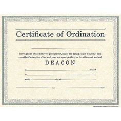 free ordination certificate download