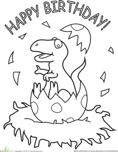 printable happy birthday coloring pages with present and