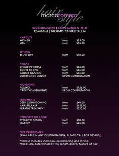 206 best business cards service menus images beauty bar business spa menu card