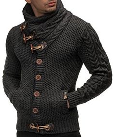 Vska Men Slim Fitting Ribbed Knitwear Knitting Pullover Sweater Jumper