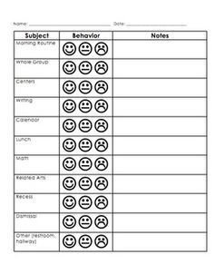 behavior modification charts daily behavior chart on task behavior smiley face chart