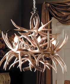 Lodge 6 Light Cream Rustic Antler Chandelier 22 in W x 18 in H x 22 in D Lodge 6 Light Cream Rustic Antler Chandelier 22 in W x 18 in H x 22 in D