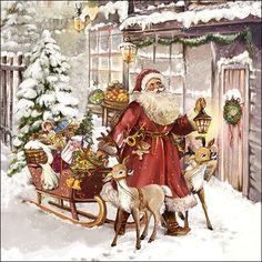 4 x Single Paper Napkins Baubles Deer for Decoupage and Crafting 84