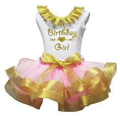 Petitebella Happy Mardi Gras White Shirt Gold Green Lavender Petal Skirt Nb-8y