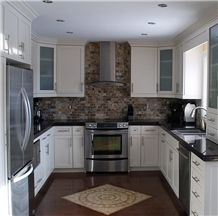 Picture of Kitchen Travertine Backsplash with White ... Picture of Kitchen Travertine Backsplash with White ... on Backsplash For Black Granite Countertops And White Cabinets
id=35741