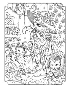 Cats And Hats Pampered Pets Adult Coloring Book By Marjorie Sarnat Davlin Publishing