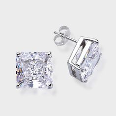241 Best Cz Earrings Images On Pinterest Cubic Zirconia 8 0 Ct Each Princess Cut 14k Stud Earring High Quality Cubic Zirconia Earrings