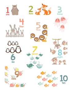 109 Best Alphabet Wall Images On Pinterest Creativity Diy Items Similar To Animal Number Wall Art Animals 123 Counting Poster Decal Abc Nursery Decor Digital Pdf Printable 8 X 10 On