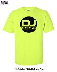 PERSONALISED DJ T SHIRT decks music MC dance disco radio rave club custom vinyl